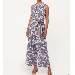 NWT! LOFT Floral Sleeveless Tie Waist Jumpsuit